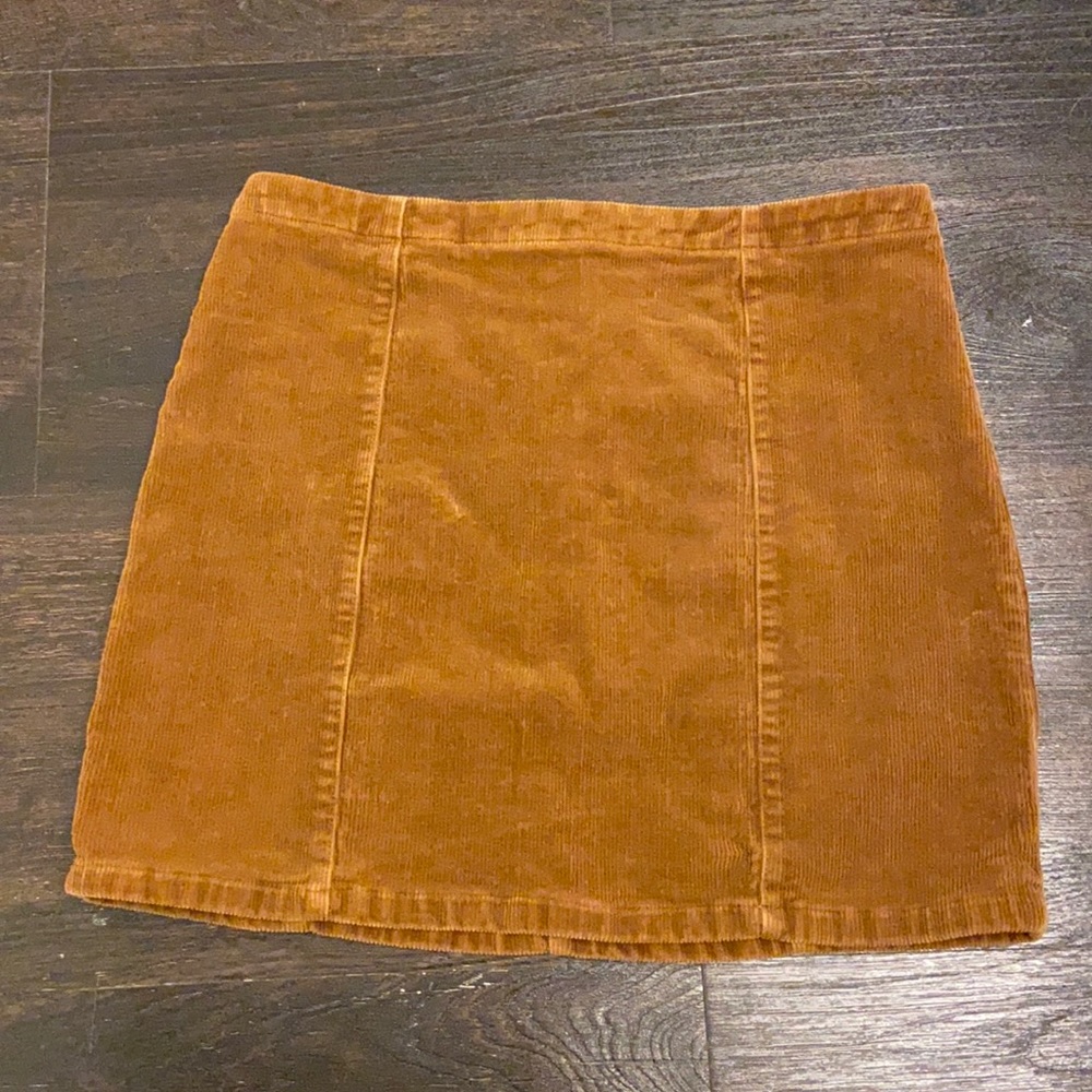 Brown corduroy mini skirt